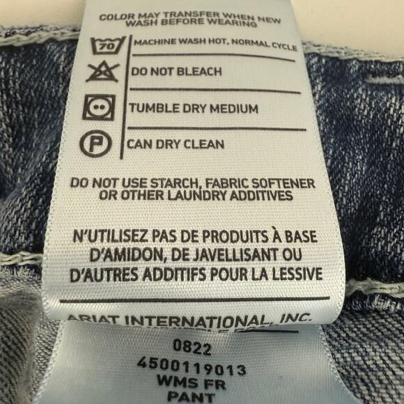 Ariat Womens Mid Rise Boot Five-Pocket Styling USA Medium Wash Denim Jeans 29L - Picture 9 of 9